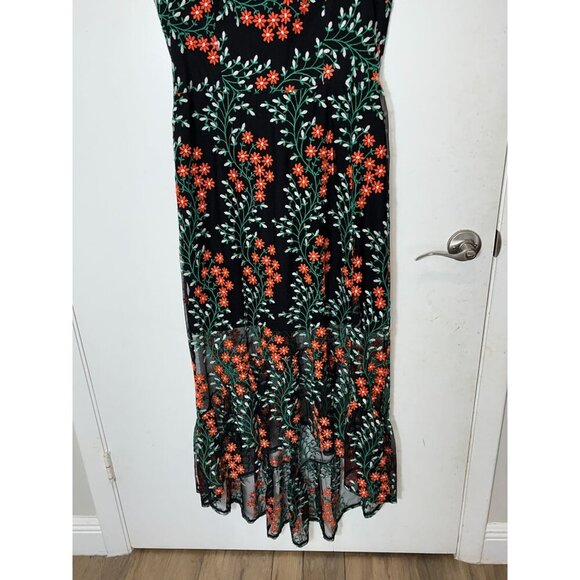 Dress the Population Wren Midi Dress Floral Embroidered - Black Multi Large Wome - Picture 7 of 13